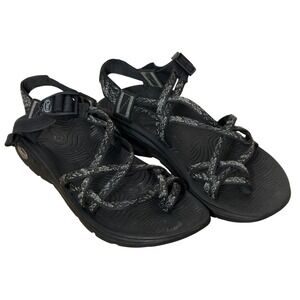 Chaco Womens Black Grey Strappy Double Strap Sport Sandals Size 8 Hiking Outdoor